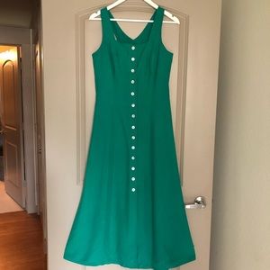 Silk green Midi Dress